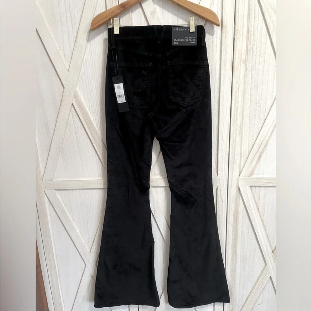 VERONICA beard Sherida Exaggarated Flare Bell Bottom Velvet Pants Jeans 31 - Picture 12 of 12